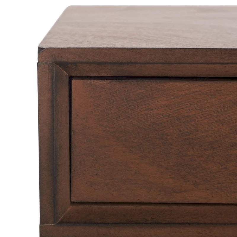 2-Drawer Writing Desk with Stiletto Legs & Brass Pulls - Mid-Century Modern Retro Style Home Office Desk - Compact Workspace Furniture