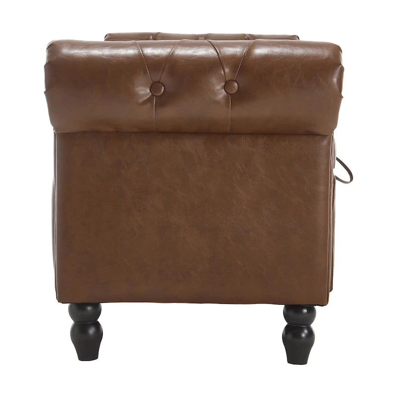 55.12 Upholstered Fabric Storage Ottoman Bench, Button Tufted Design, 275lbs Capacity for Living Room or Bedroom