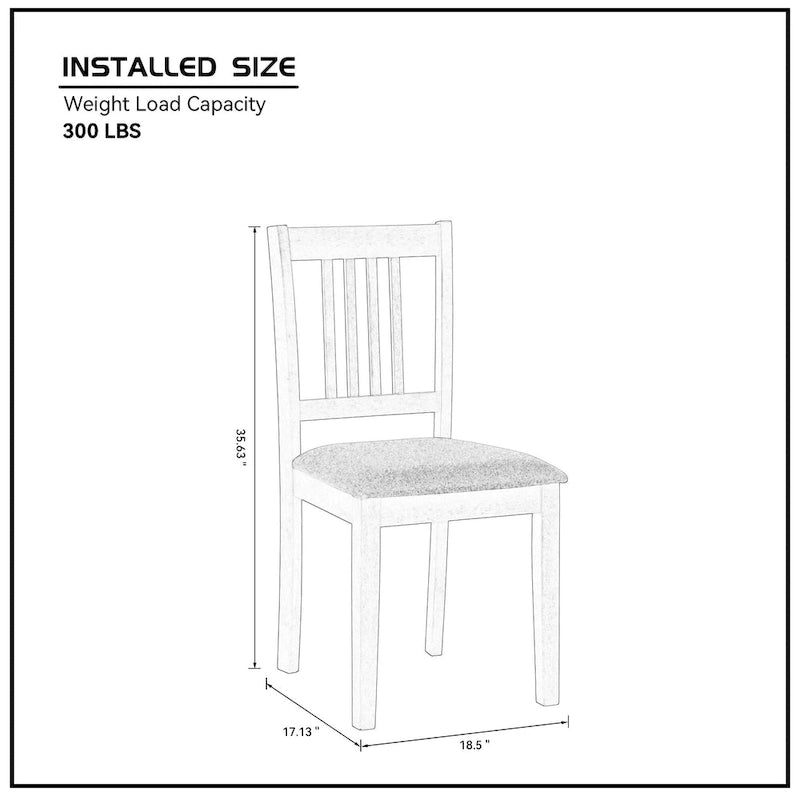 Mid-Century Modern 5-Piece Breakfast Nook Dining Set - Square Wooden Table & 4 Upholstered Chairs, Space-Saving