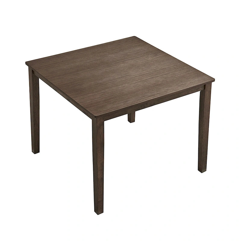 Mid-Century Modern 5-Piece Breakfast Nook Dining Set - Square Wooden Table & 4 Upholstered Chairs, Space-Saving