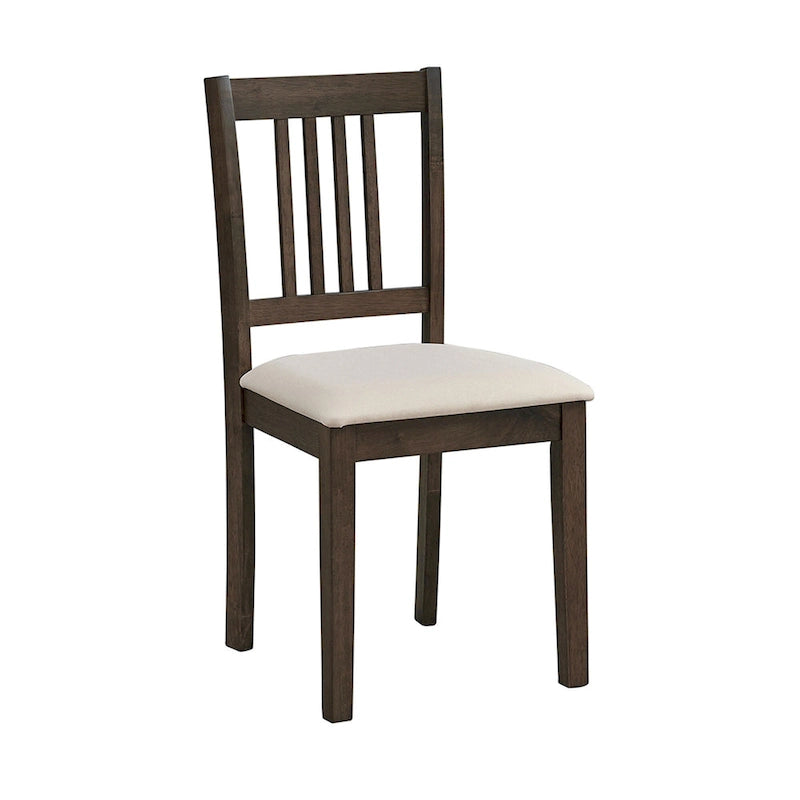 Mid-Century Modern 5-Piece Breakfast Nook Dining Set - Square Wooden Table & 4 Upholstered Chairs, Space-Saving