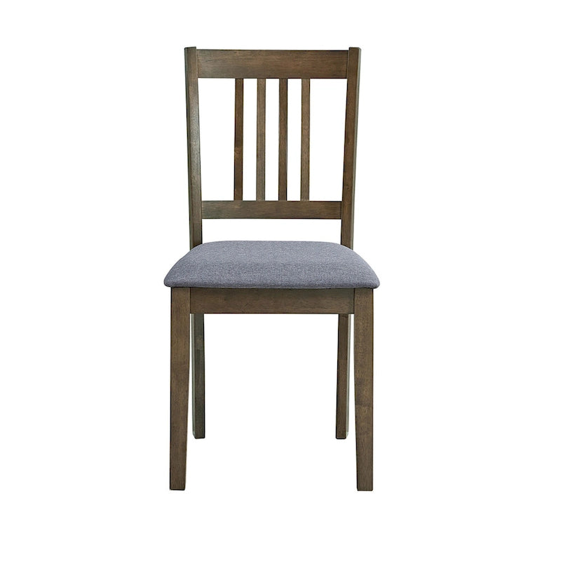 Mid-Century Modern 5-Piece Breakfast Nook Dining Set - Square Wooden Table & 4 Upholstered Chairs, Space-Saving