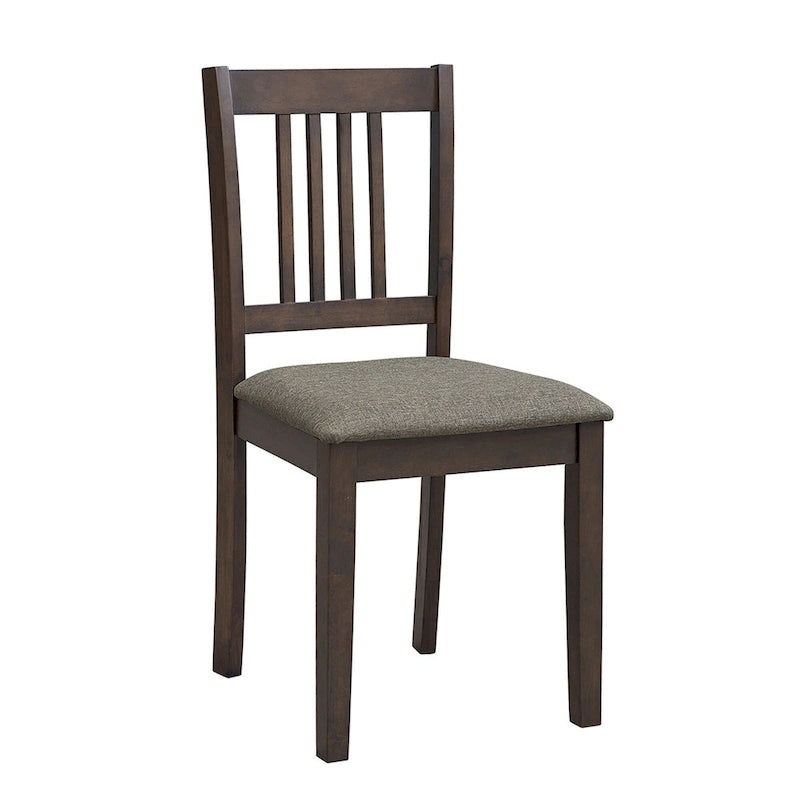 Mid-Century Modern 5-Piece Breakfast Nook Dining Set - Square Wooden Table & 4 Upholstered Chairs, Space-Saving