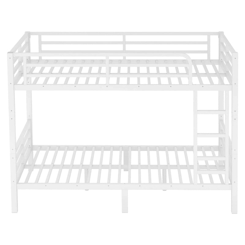 Twin XL over Twin XL Metal Bunk Bed - 350/500lb Capacity, Noise-Free Design, 40 Slats, Guardrails, 9.8" Under-Bed Storage, White