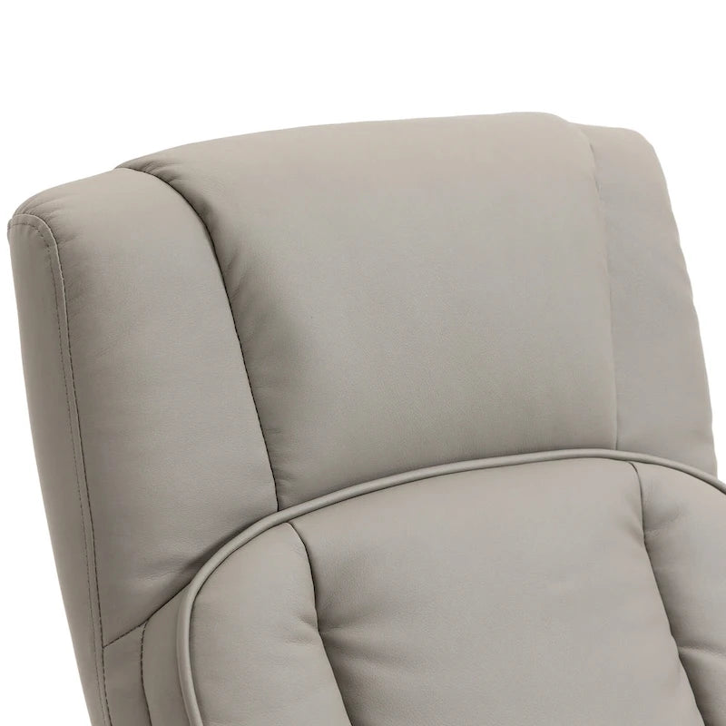30" High Back Swivel Recliner Chair with Ottoman - PU Leather, Full 360° Rotation, Steel Base, Manual Recline
