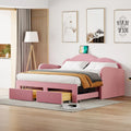 Twin Cloud Velvet Daybed with Trundle Drawers and USB Expands Twin to King Size 2 Storage Drawers Upholstered