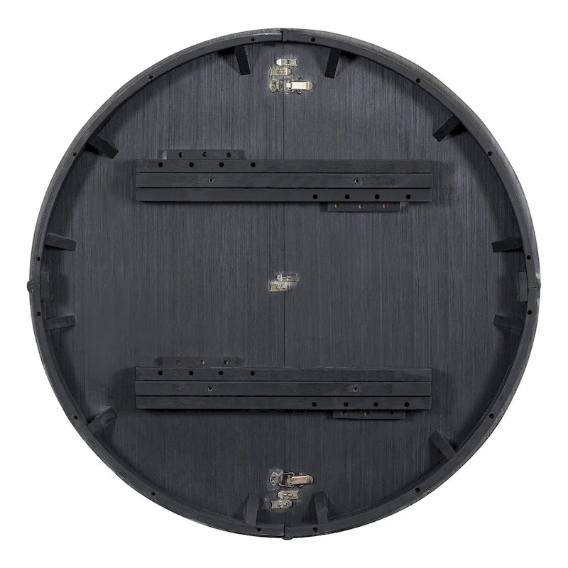 TREXM Farmhouse Dining Table Extendable Round Table for Kitchen and Dining Room
