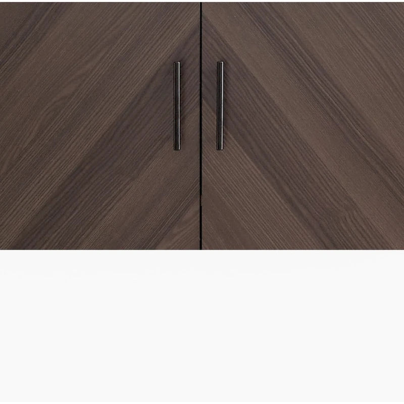 58" Two-Tone TV Stand Console with Bookmatch Cabinet Doors, Open Shelving & Wire Management for TVs up to 65" - White & Acorn