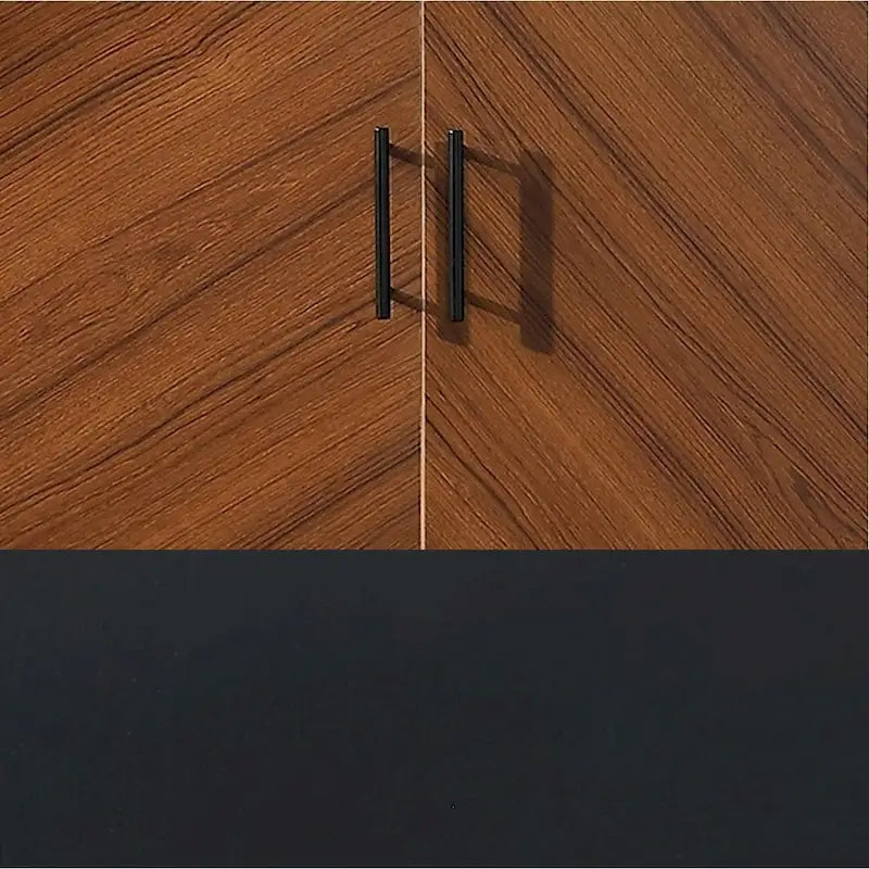 58" Two-Tone TV Stand Console with Bookmatch Cabinet Doors, Open Shelving & Wire Management for TVs up to 65" - White & Acorn