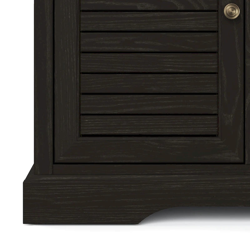 68" Electric Fireplace TV Stand for TVs up to 80" - Oak Wood Console with Remote, Heats 400 sq ft, 2 Doors & Shelves - Rustic Coastal Style