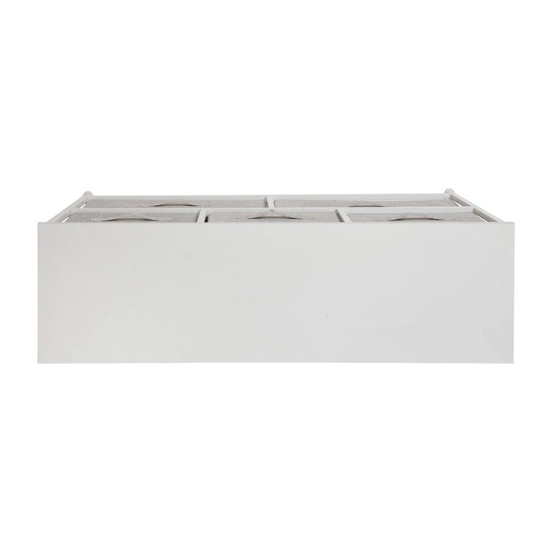 5 Drawer Storage Chest with Wood Top & Dark Fabric Pull Drawers