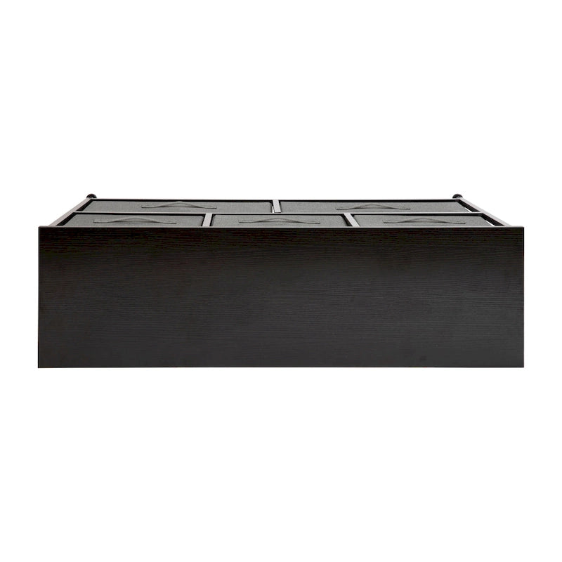 5 Drawer Storage Chest with Wood Top & Dark Fabric Pull Drawers