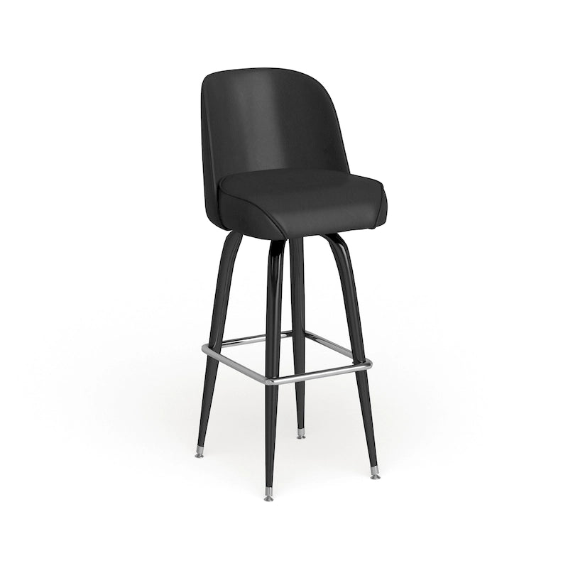 Metal Bar Stools Set of 2 with Swivel Vinyl Bucket Seats - 18 Gauge Steel Frame, Chrome Footrest, 500 lbs Capacity - Commercial/Residential Use