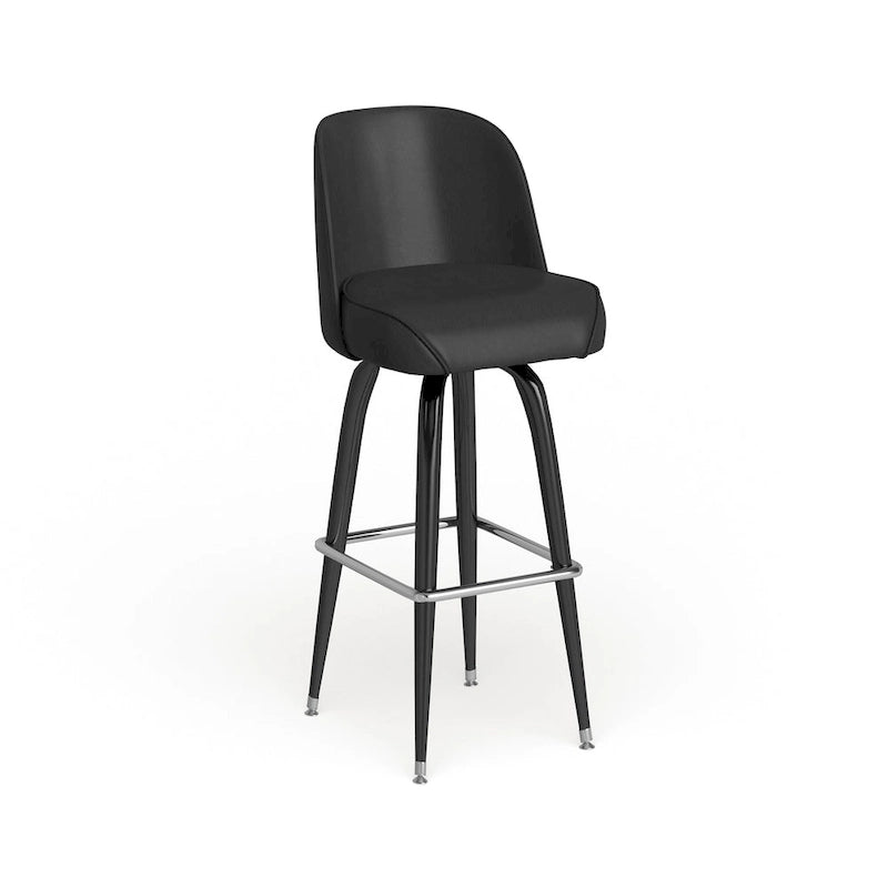 Metal Bar Stools Set of 2 with Swivel Vinyl Bucket Seats - 18 Gauge Steel Frame, Chrome Footrest, 500 lbs Capacity - Commercial/Residential Use