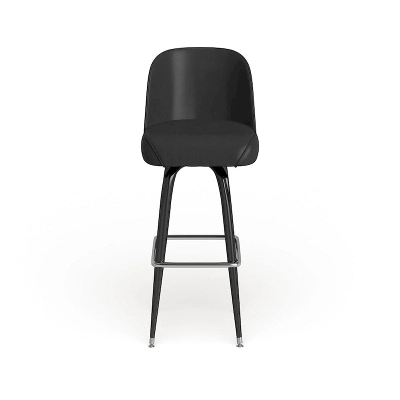Metal Bar Stools Set of 2 with Swivel Vinyl Bucket Seats - 18 Gauge Steel Frame, Chrome Footrest, 500 lbs Capacity - Commercial/Residential Use