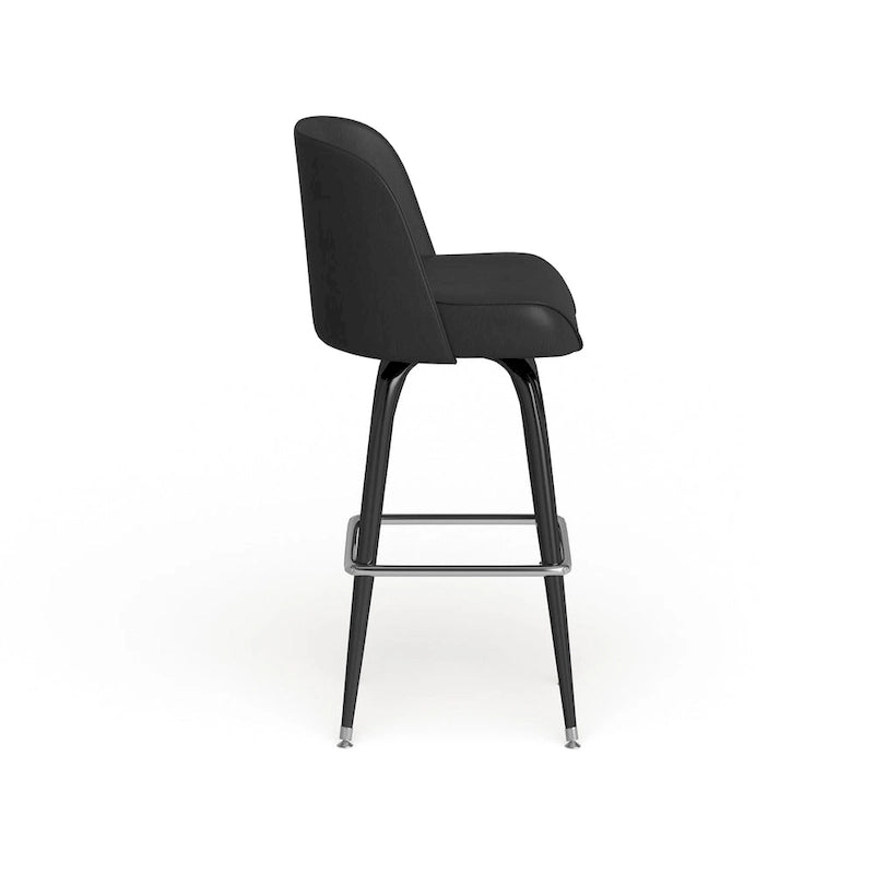 Metal Bar Stools Set of 2 with Swivel Vinyl Bucket Seats - 18 Gauge Steel Frame, Chrome Footrest, 500 lbs Capacity - Commercial/Residential Use