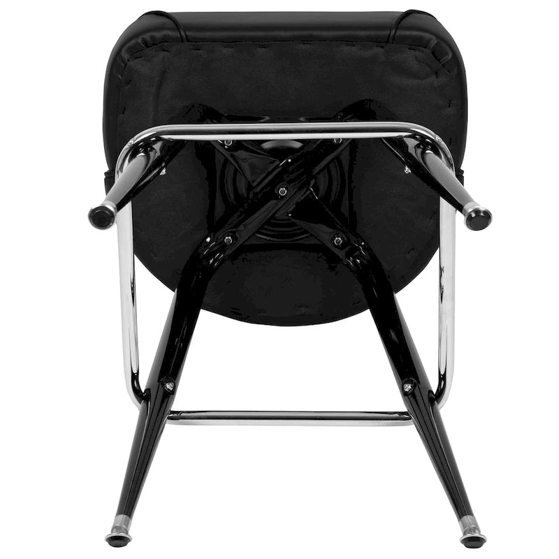 Metal Bar Stools Set of 2 with Swivel Vinyl Bucket Seats - 18 Gauge Steel Frame, Chrome Footrest, 500 lbs Capacity - Commercial/Residential Use
