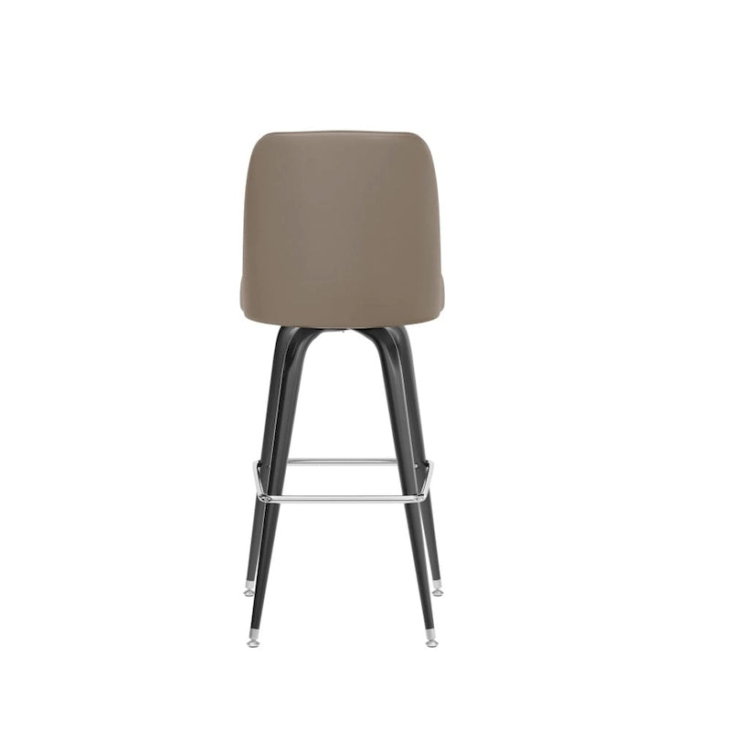 Metal Bar Stools Set of 2 with Swivel Vinyl Bucket Seats - 18 Gauge Steel Frame, Chrome Footrest, 500 lbs Capacity - Commercial/Residential Use