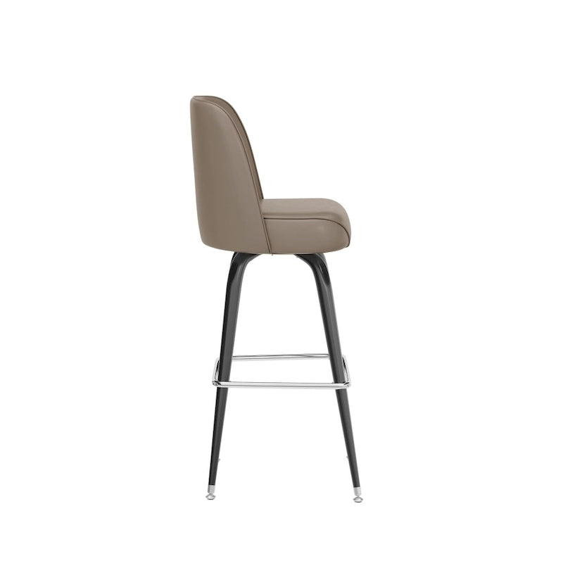 Metal Bar Stools Set of 2 with Swivel Vinyl Bucket Seats - 18 Gauge Steel Frame, Chrome Footrest, 500 lbs Capacity - Commercial/Residential Use