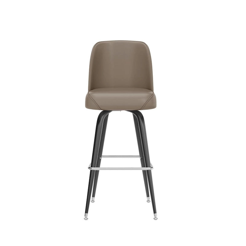 Metal Bar Stools Set of 2 with Swivel Vinyl Bucket Seats - 18 Gauge Steel Frame, Chrome Footrest, 500 lbs Capacity - Commercial/Residential Use