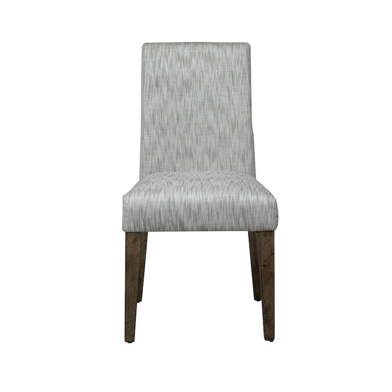Rustic Caramel Dining Chairs Set of 2 - Upholstered Cream Linen, Rubberwood Frame, Sawmark Distressing, 15" Seat Height