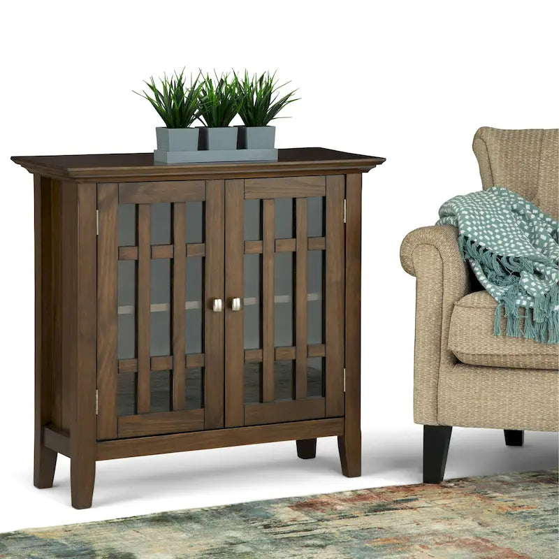 37-Inch Solid Wood Storage Cabinet - Light Golden Brown, 4 Deep Drawers, 2 Adjustable Shelves, Transitional Style, Handcrafted