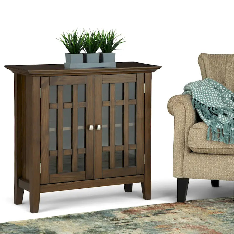 37-Inch Solid Wood Storage Cabinet - Light Golden Brown, 4 Deep Drawers, 2 Adjustable Shelves, Transitional Style, Handcrafted