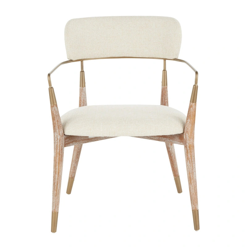 Contemporary Upholstered Dining Chairs Set of 2 - Wood Frame with Metal Accents, 250 lbs Capacity, 3 Color Options - Modern Accent Chairs