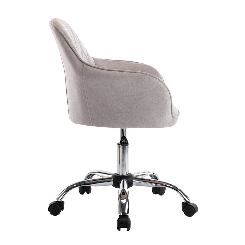 Mid-Back Swivel Home Office Desk Chair - Fabric Upholstery, Adjustable Gaslift, Roller Caster Wheels