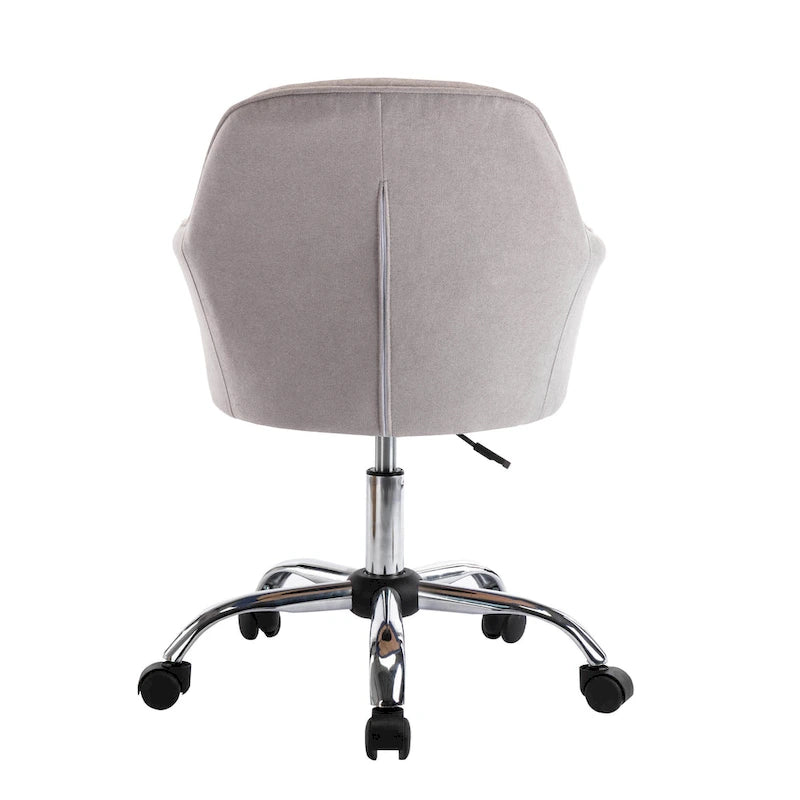 Mid-Back Swivel Home Office Desk Chair - Fabric Upholstery, Adjustable Gaslift, Roller Caster Wheels