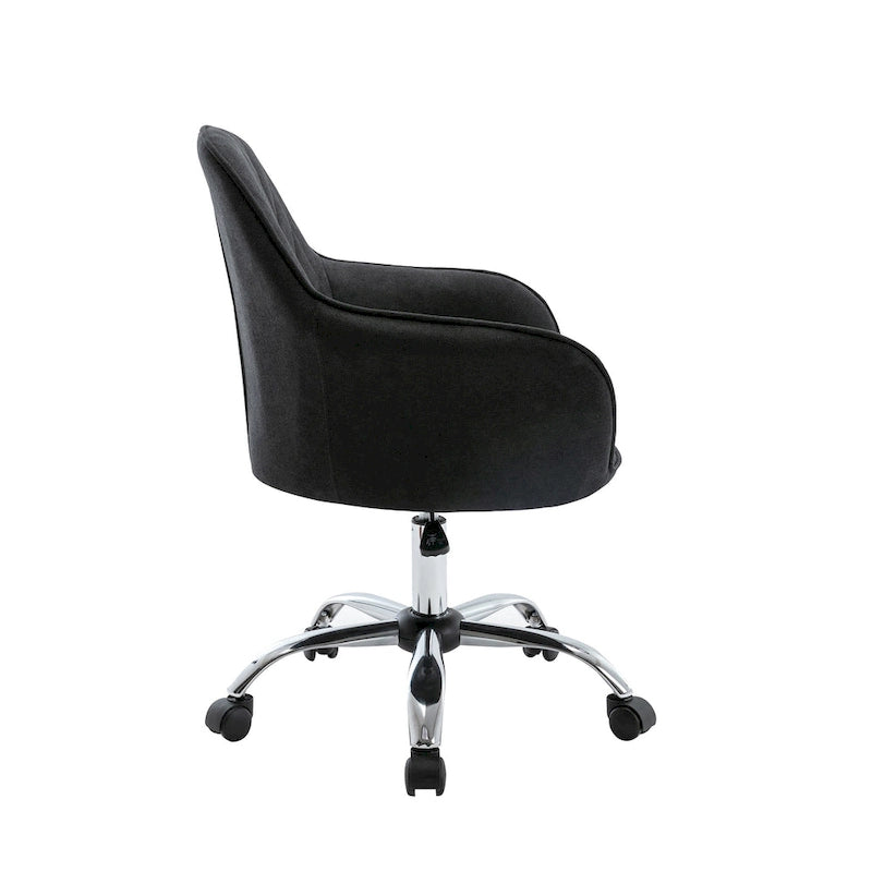 Mid-Back Swivel Home Office Desk Chair - Fabric Upholstery, Adjustable Gaslift, Roller Caster Wheels