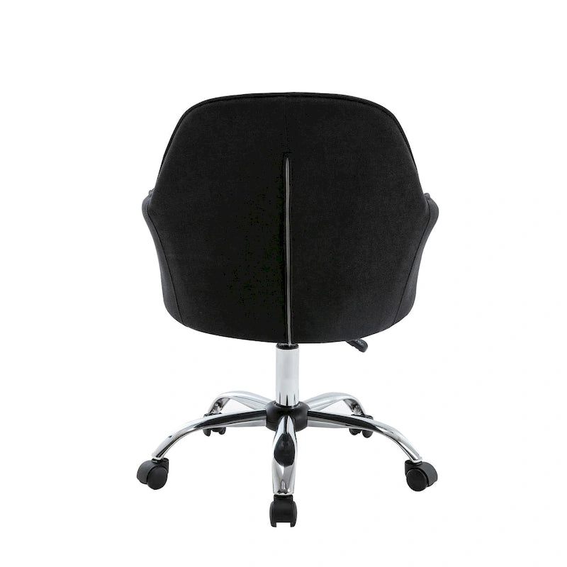 Mid-Back Swivel Home Office Desk Chair - Fabric Upholstery, Adjustable Gaslift, Roller Caster Wheels