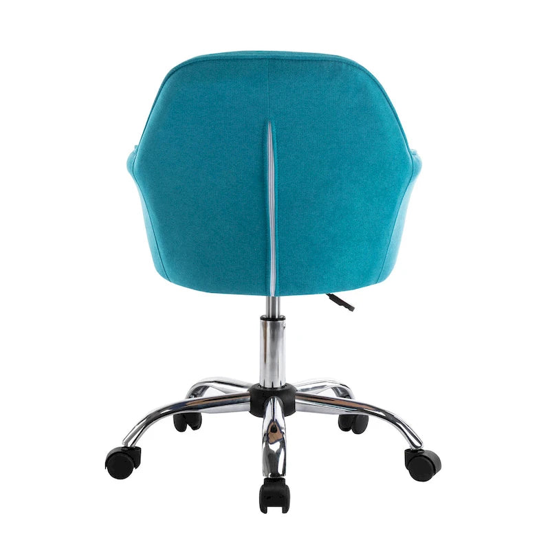 Mid-Back Swivel Home Office Desk Chair - Fabric Upholstery, Adjustable Gaslift, Roller Caster Wheels