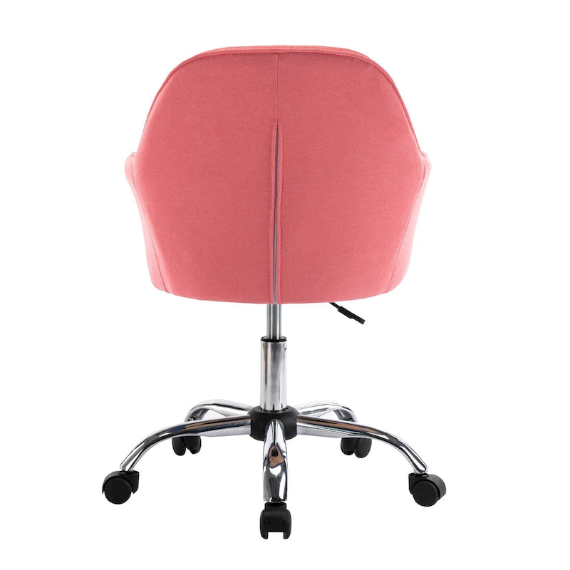 Mid-Back Swivel Home Office Desk Chair - Fabric Upholstery, Adjustable Gaslift, Roller Caster Wheels