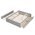Full Size Bed Frame with Twin Trundle & 2 Storage Drawers - Solid Pine Wood Platform Bed, 400 lbs Capacity, No Box Spring Needed
