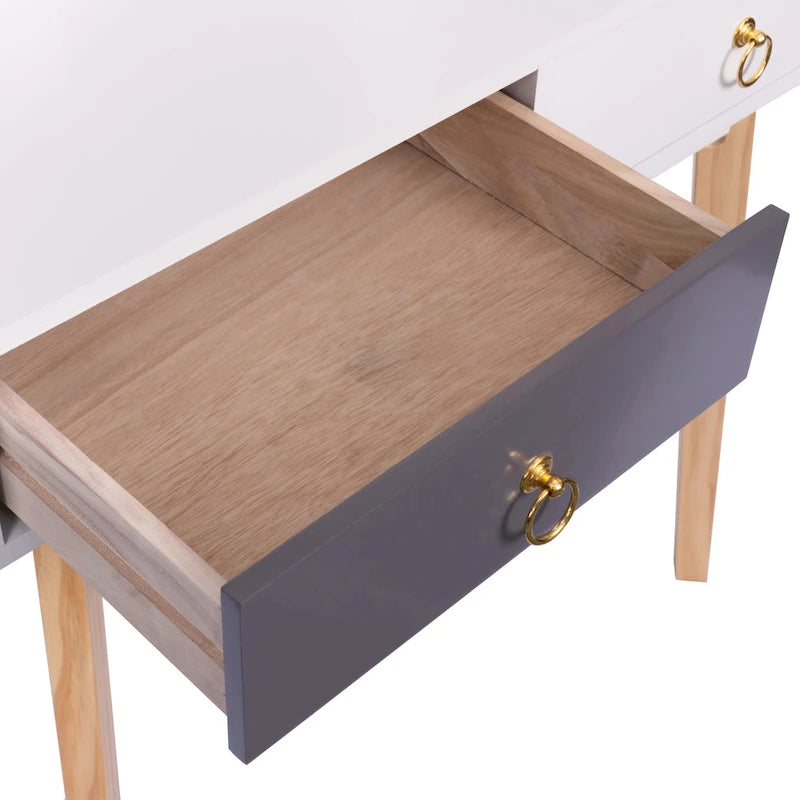 Modern Vanity with 4-Drawer Make-up Table Set with Mirror and Lights