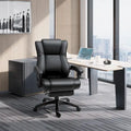 Executive Office Chair with Retractable Footrest - High Back PU Leather Recliner, 135° Recline, Adjustable Height, Swivel Wheels - 265 lbs Capacity