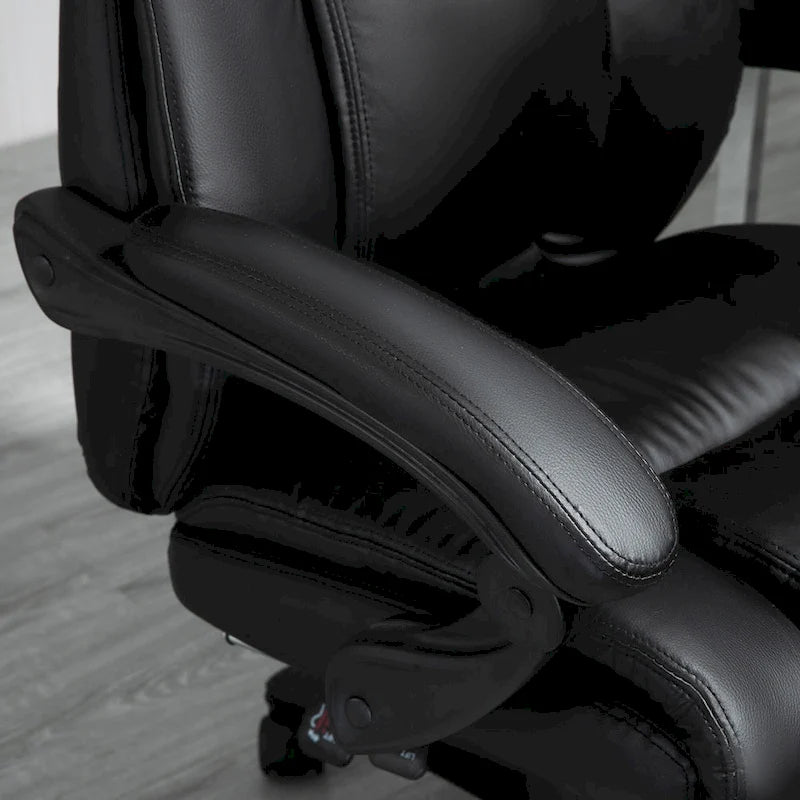 Executive Office Chair with Retractable Footrest - High Back PU Leather Recliner, 135° Recline, Adjustable Height, Swivel Wheels - 265 lbs Capacity