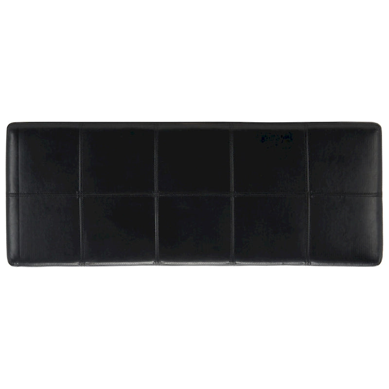 SAFAVIEH Kerrie Brown Bicast Leather/Wood Storage Bench - 46.9 x 18.3 x 16.7 - 47Wx18Dx17H