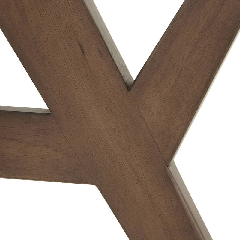 Round Mid-Century Modern Dining Table Walnut Finish Rubberwood Base Splayed Legs Contemporary Style