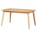 59-Inch Mid-Century Modern Dining Table - Rubberwood, Angled Legs, Rounded Corners, Seats 6, Robust Elegance