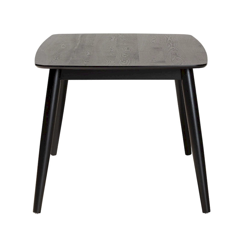 59-Inch Mid-Century Modern Dining Table - Rubberwood, Angled Legs, Rounded Corners, Seats 6, Robust Elegance