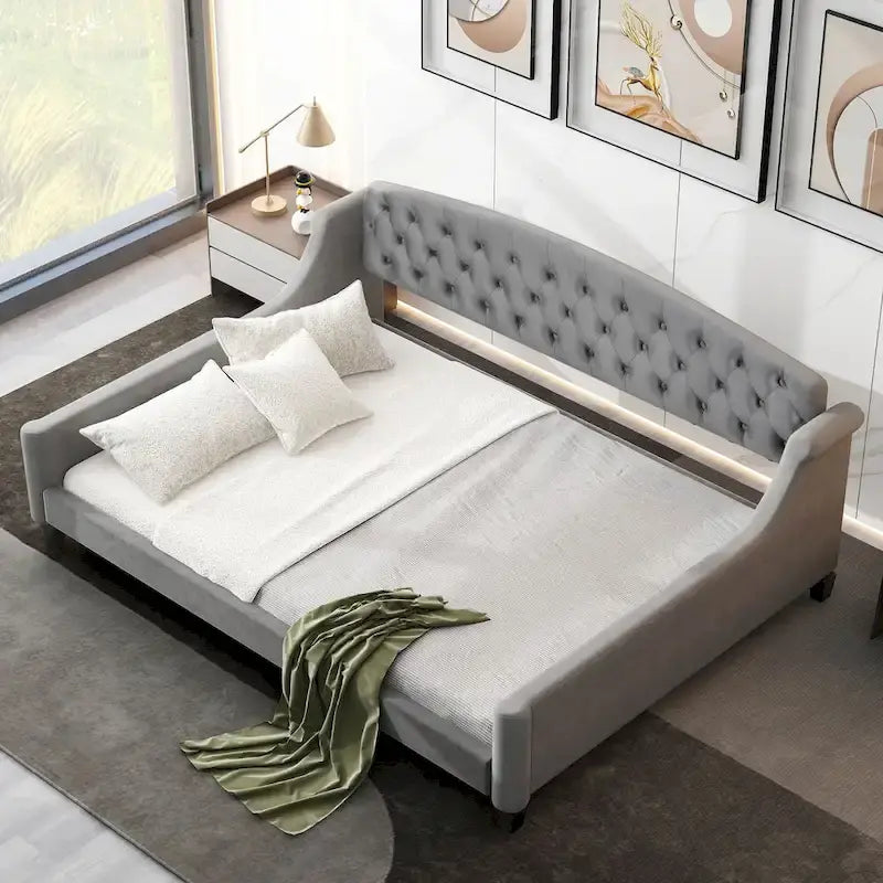 Modern Luxury Tufted Button Daybed, Full