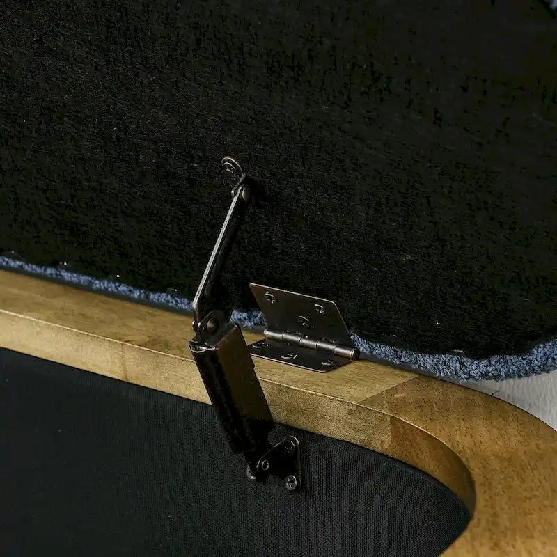 Large Upholstered Storage Ottoman Bench Dark Green Loop Yarn End of Bed Living Room Multi-Purpose Furniture