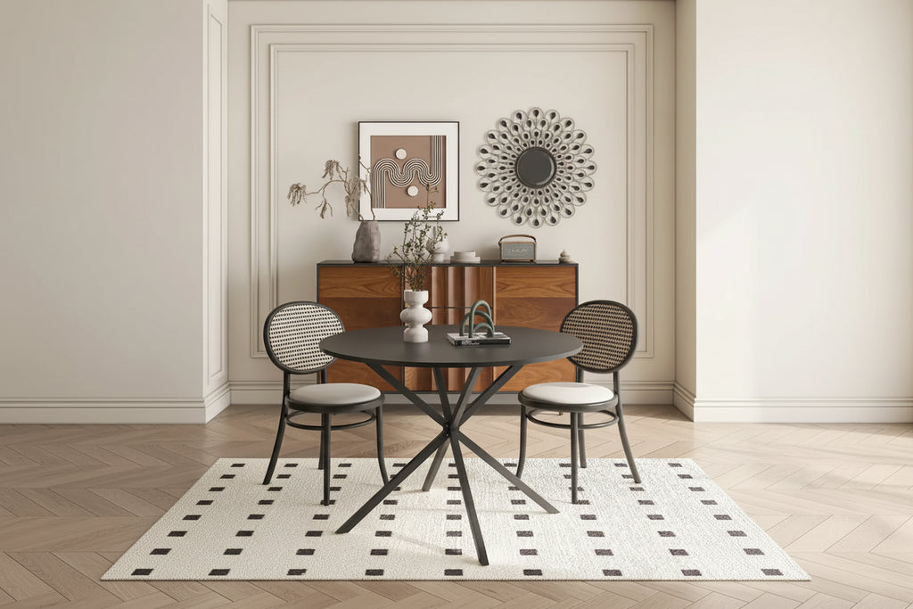 42.13 Modern Cross Leg Round Dining Table