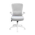 Ergonomic Mesh Task Chair with Flip-Up Arms & Pneumatic Height Adjustment - Breathable Back, Tilt Tension Control, 275 lbs Capacity - Grey Office Chair