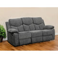 HomeRoots 82 Gray Chenille Reclining Sofa With Black Legs - 82