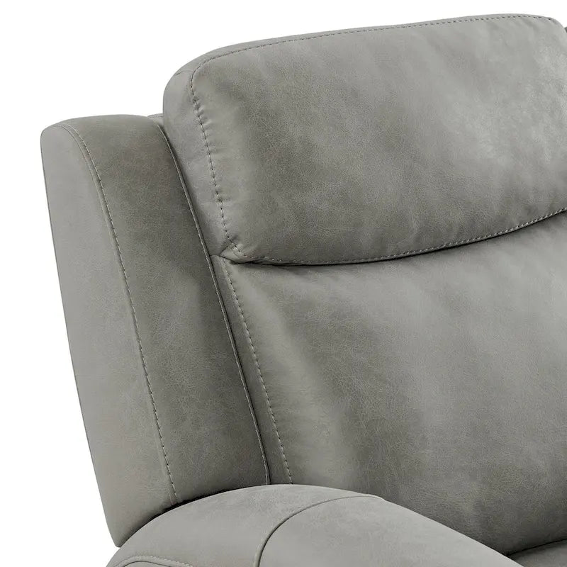 Transitional Manual Reclining Sofa in Gray - Cushioned Back, Track Arms, Pull-Tab Lever, 3-Seater