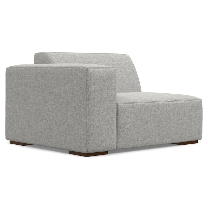 2-Seater Modular Sofa and Ottoman Set High-Density Foam Cores Solid Wood Feet Contemporary Living Room Furniture