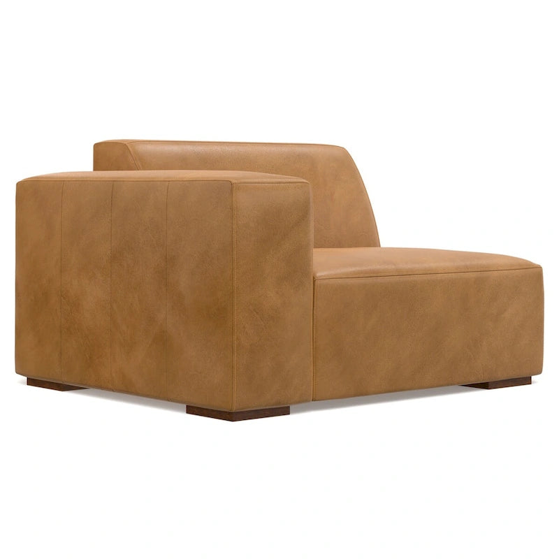 2-Seater Modular Sofa and Ottoman Set High-Density Foam Cores Solid Wood Feet Contemporary Living Room Furniture